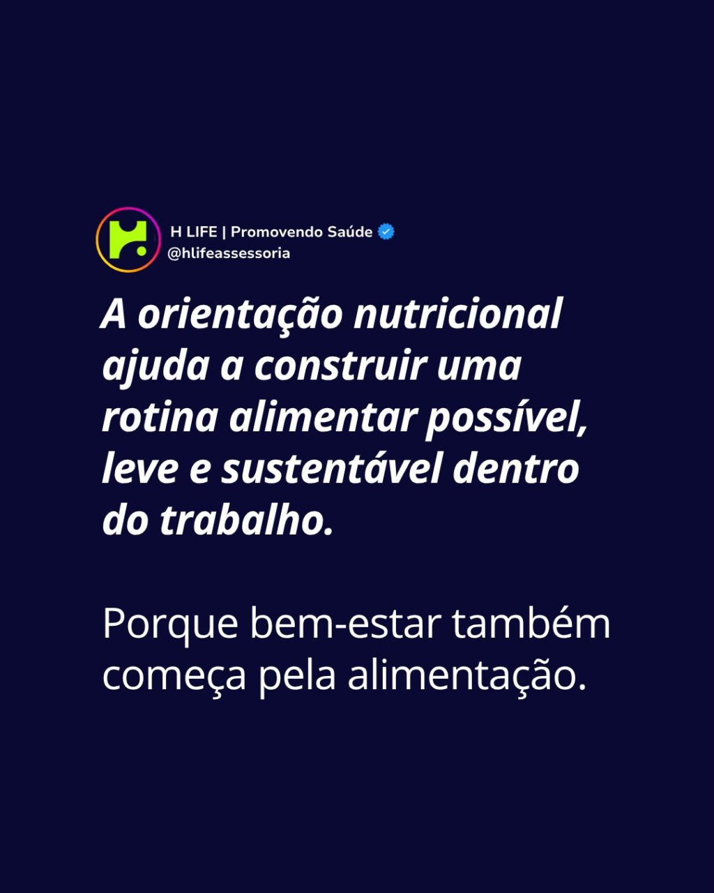 Instagram post from hlifeassessoria. This post is in position 4.